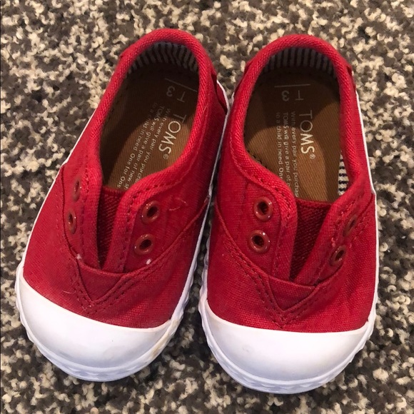 Toms Other - TOMS tiny red sneakers, size 3